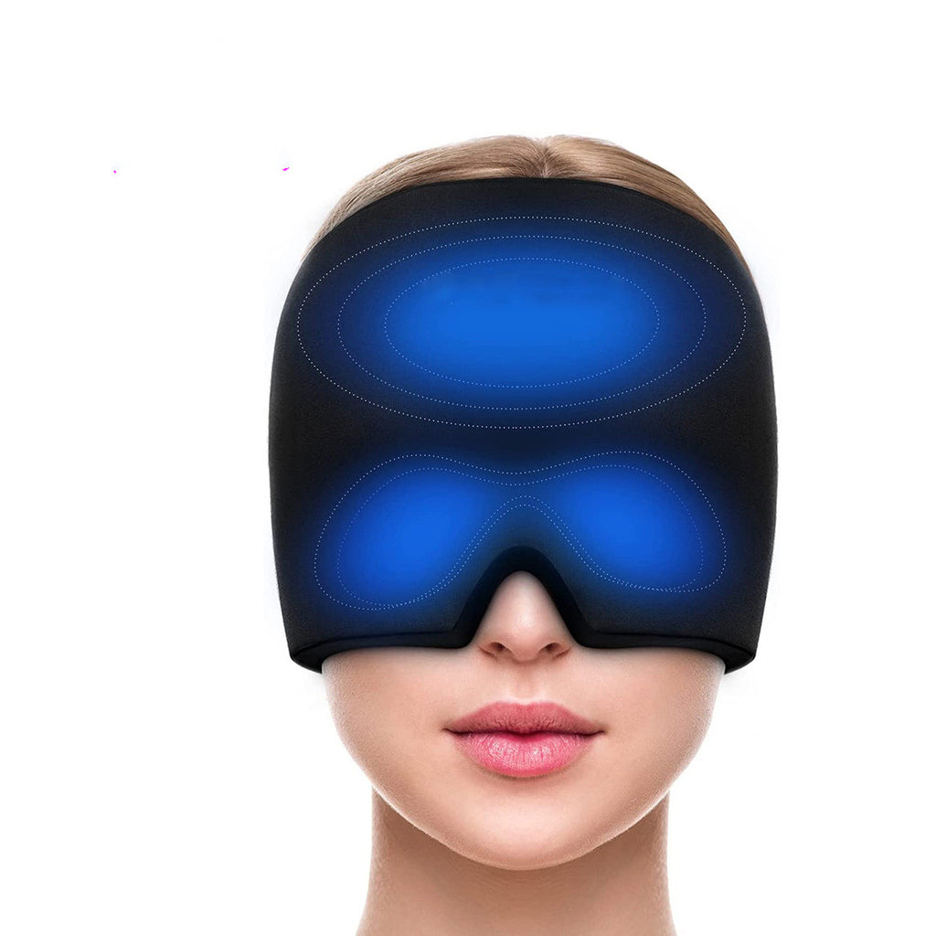 Chapeau anti‑migraine ergonomique vue frontal montrant forme adaptée à la tête