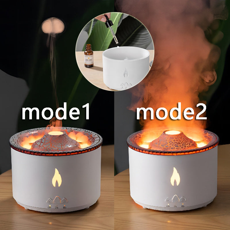 Diffuseur volcan ultrasonique montrant brume fine pour diffusion d’huiles mode