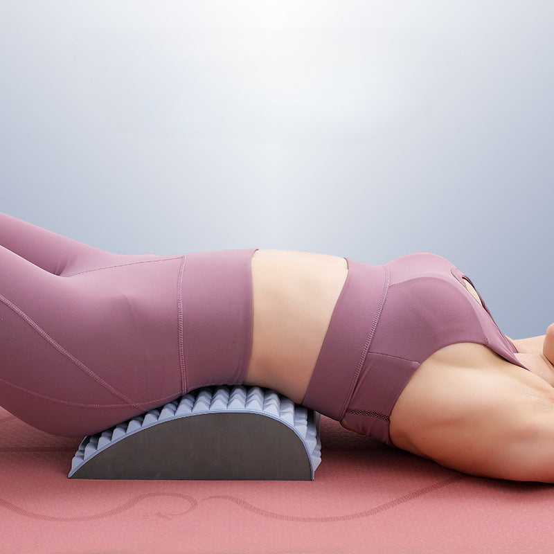 Coussin lombaire ergonomique bleu illustré pour posture optimale