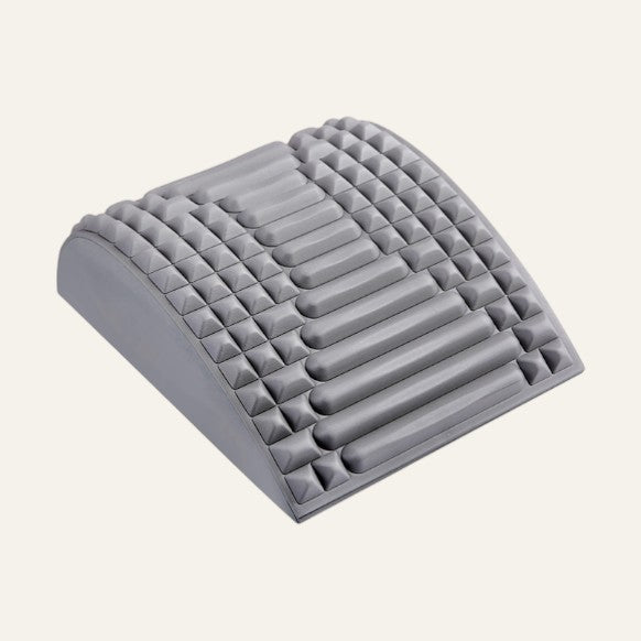 Coussin lombaire ergonomique gris pour alignement du dos et confort quotidien