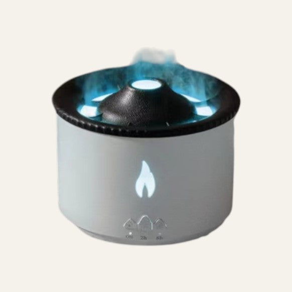 Diffuseur d’huiles essentielles volcan avec éclairage LED bleu apaisant intégré