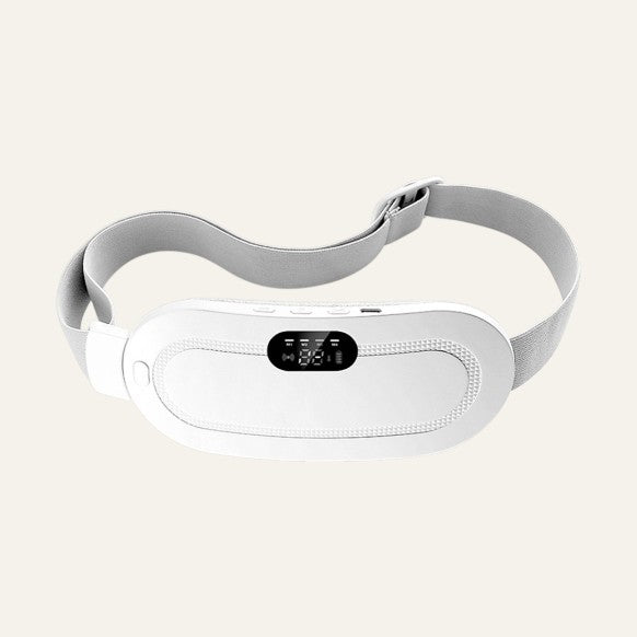 Ceinture menstruelle chauffante blanc avec sangle ajustable et chaleur apaisante