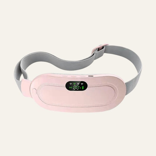 Ceinture menstruelle chauffante rose avec sangle ajustable et chaleur apaisante