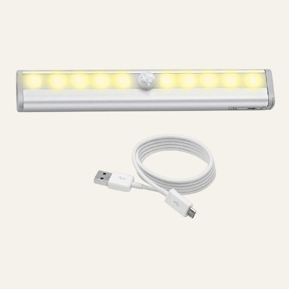 Reprogrammer Boutique Lampe LED à détection de mouvement, aluminium et PVC, éclairage blanc chaud, pour couloirs et escaliers.