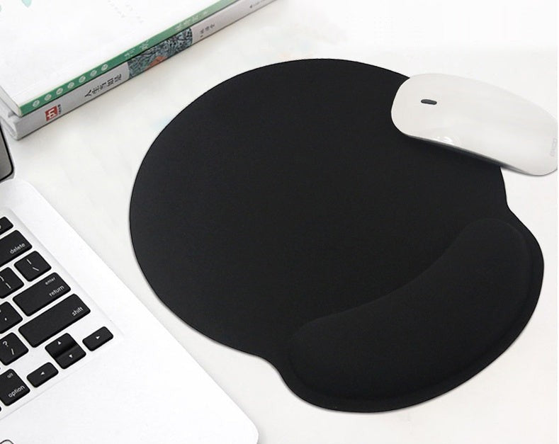 Repose-poignet ergonomique Reprogrammer Boutique em espuma de memória preta com superfície têxtil suave, para conforto prolongado.